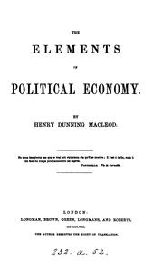 Cover of: The elements of political economy.