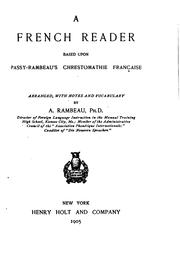 Cover of: A French reader: based upon Passy-Rambeau's Chrestomathie française