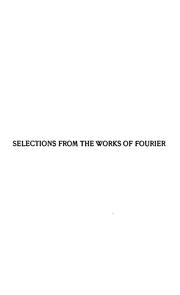 Cover of: Selections from the works of Fourier