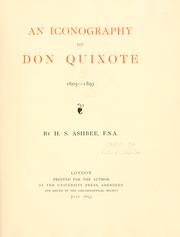 Cover of: An iconography of Don Quixote.: 1605-1895.
