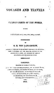 Cover of: Voyages and travels in various parts of the world