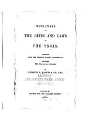 Cover of: Narratives of the rites and laws of the Yncas