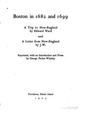 Cover of: Boston in 1682 and 1699: A trip to New-England