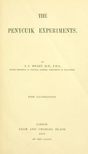 Cover of: The Penycuik experiments