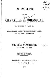 Cover of: Memoirs of the Chevalier de Johnstone...