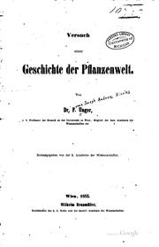 Cover of: Versuch einer geschichte der pflanzenwelt.