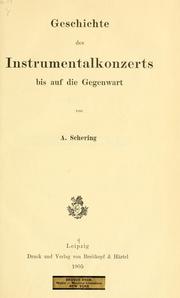 Cover of: Geschichte des Instrumentalkonzerts bis auf die Gegenwart