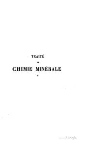 Cover of: Traité de chimie minérale