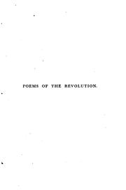 Cover of: Poems relating to the American revolution