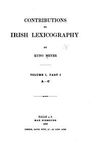 Cover of: Contributions to Irish lexicography