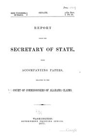 Report from the secretary of state by United States. Court of Commissioners of Alabama Claims.