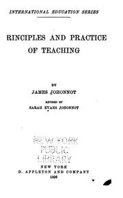 Cover of: Principles and practices of teaching