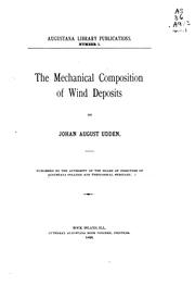 Cover of: The mechanical composition of wind deposits