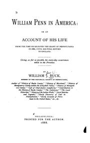 Cover of: William Penn in America