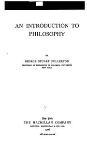 Cover of: An introduction to philosophy. by Fullerton, George Stuart