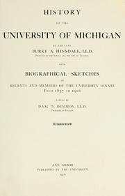 Cover of: History of the University of Michigan
