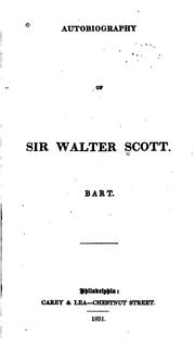 Cover of: Autobiography of Sir Walter Scott, Bart