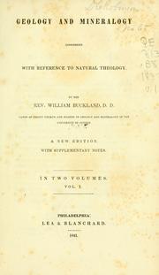 Cover of: Geology and mineralogy considered with reference to natural theology. by William Buckland