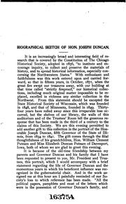 Cover of: Biographical sketch of Hon. Joseph Duncan, fifth governor of Illinois by E. W. Blatchford