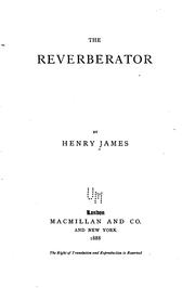 Cover of: reverberator: [a novel]