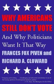 Cover of: Why Americans Still Don't Vote by Frances Fox Piven