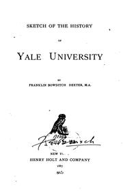 Cover of: Sketch of the history of Yale university