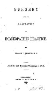 Cover of: Surgery and its adaptation into homœopathic practice