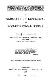 Cover of: A glossary of liturgical and ecclesiastical terms.