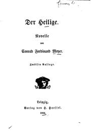 Cover of: Der heilige by Conrad Ferdinand Meyer