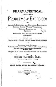 Cover of: Pharmaceutical and chemical problems and exercises in metrology, percentage and proportion