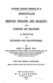 Cover of: Essentials of nervous diseases and insanity