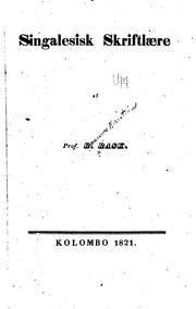 Cover of: Singalesisk skriftlære