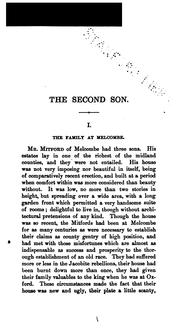 Cover of: The second son by Margaret Oliphant