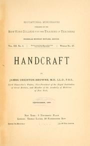 Cover of: Handcraft