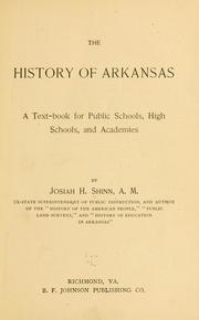 Cover of: The history of Arkansas by Josiah Hazen Shinn