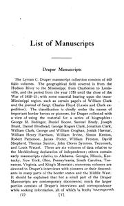Cover of: Descriptive list of manuscript collections of the State Historical Society of Wisconsin: together with reports on other collections of manuscript material for American history in adjacent states.