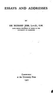 Cover of: Essays and addresses
