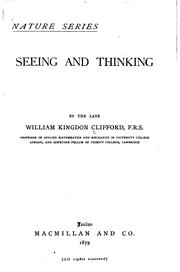 Cover of: Seeing and thinking by William Kingdon Clifford