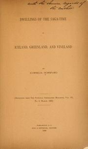 Cover of: Dwellings of the saga-time in Iceland, Greenland, and Vineland