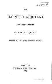 Cover of: The haunted adjutant by Quincy, Edmund