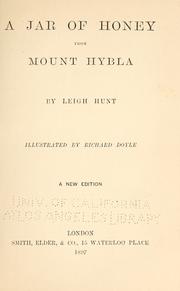 Cover of: A jar of honey from Mount Hybla.