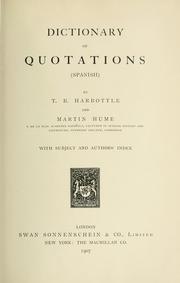Cover of: Dictionary of quotations (Spanish)