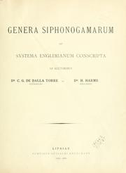 Cover of: Genera siphonogamarum ad systema Englerianum conscripta by K. W. von Dalla Torre