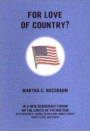 Cover of: For love of country: debating the limits of patriotism