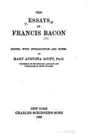 Cover of: The  essays of Francis Bacon