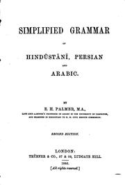 Cover of: Simplified grammar of Hindūstānī, Persian and Arabic. by Edward Henry Palmer