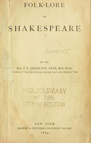 Cover of: Folk-lore of Shakespeare