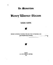 Cover of: In memoriam : Henry Warner Slocum, 1826-1894