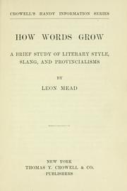 Cover of: How words grow