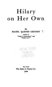 Cover of: Hilary on her own
